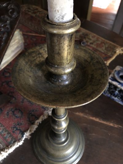 A fabulous 17th century large and impressive Flemish brass candle